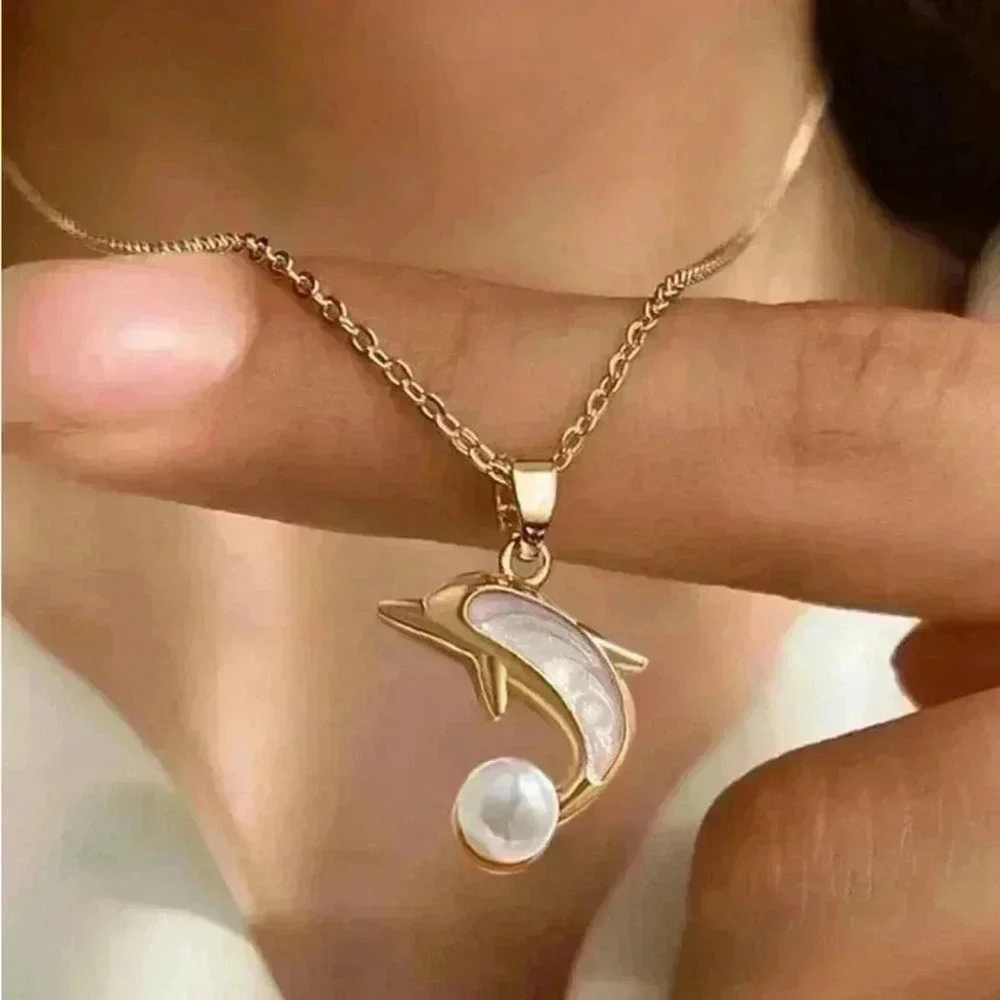 ⚠️Clearance Dolphin Pendant Necklace Yellow Gold